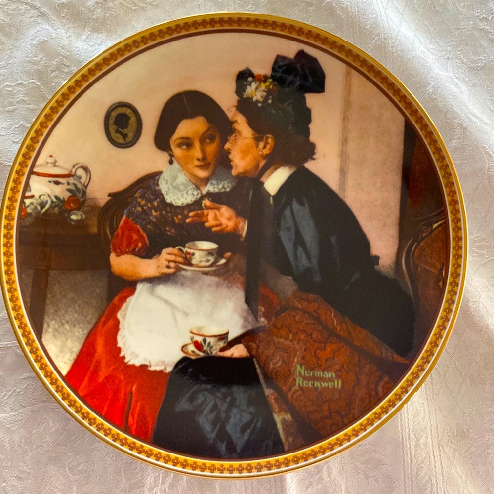 Norman Rockwell Gossiping in the Alcove Plate